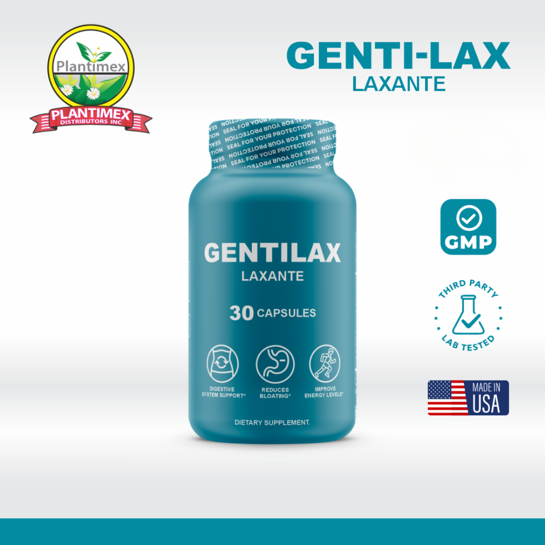 Genti-Lax Laxative - Gentle Digestive Support with 30 Capsules - Reduces Bloating, Improves Energy, and Promotes Regularity - Dietary Supplement