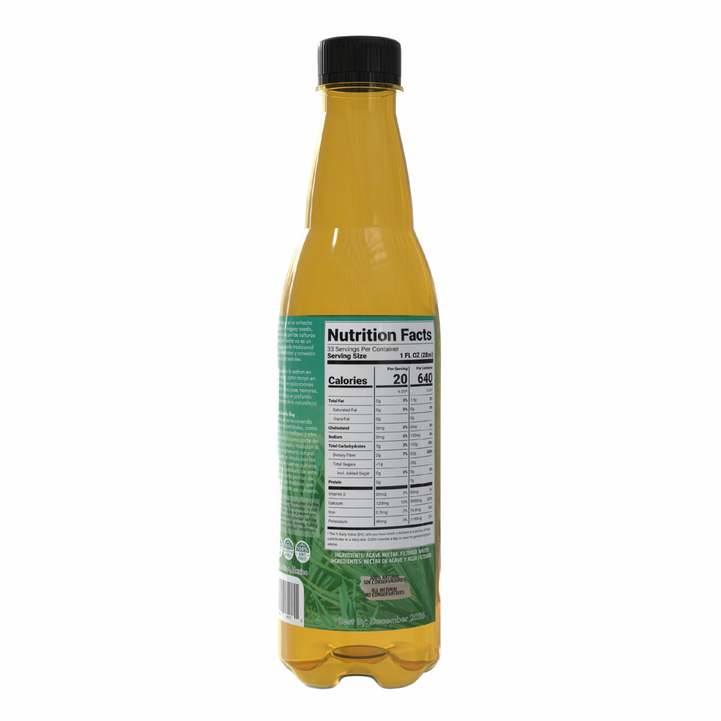 Green Royalty Jugo de Maguey – 100% Natural Maguey Juice, 33.9 fl oz Bottle