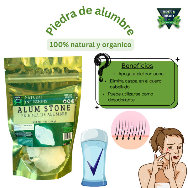Green Royalty- Piedra de Alumbre(4oz)/ Alum Stone