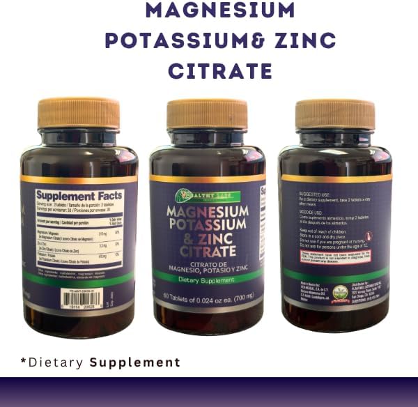 Plantimex- Magnesium Potassium Zinc Citrate (60ct)Capsules
