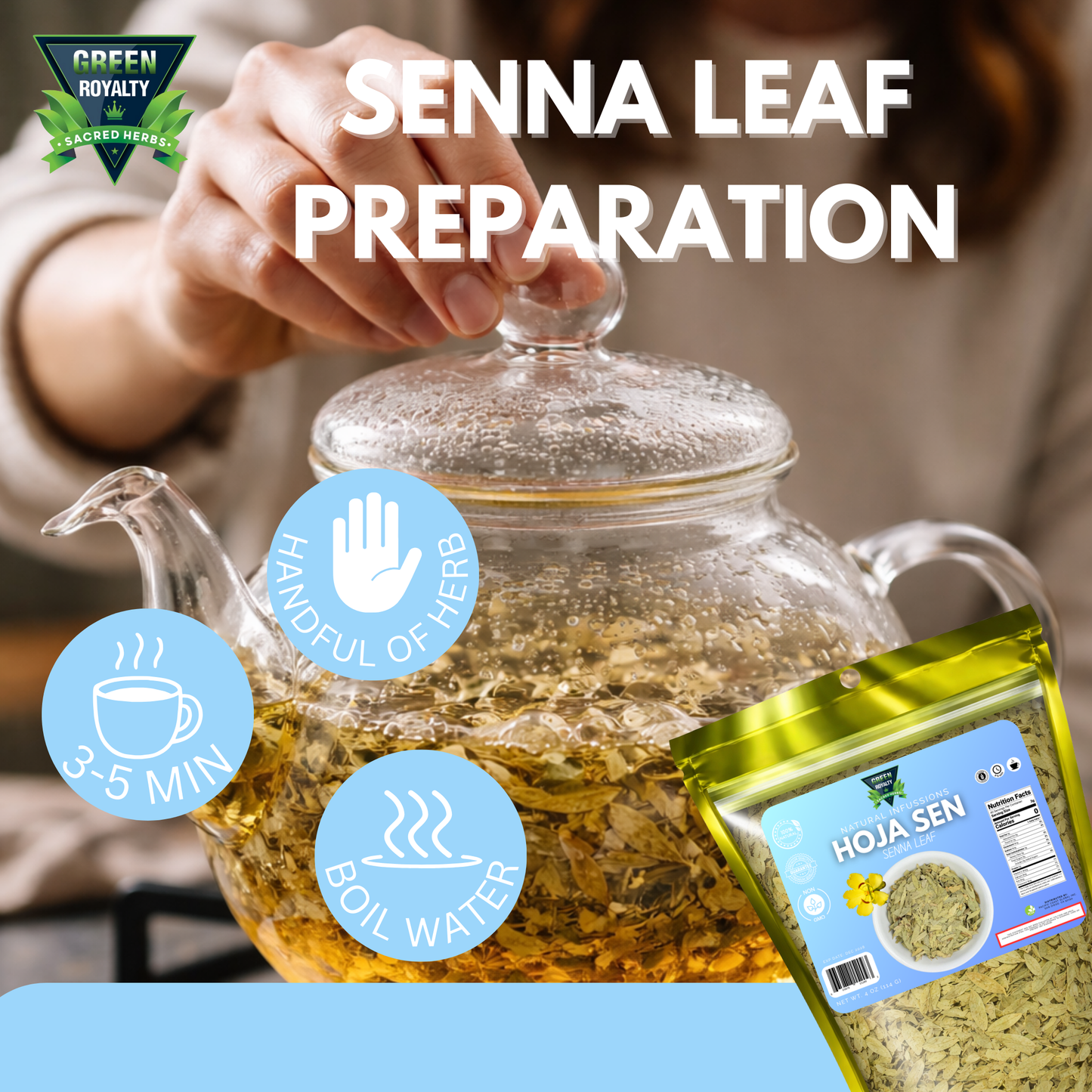 Green Royalty- Hoja Sen(4oz)/Senna Leaf