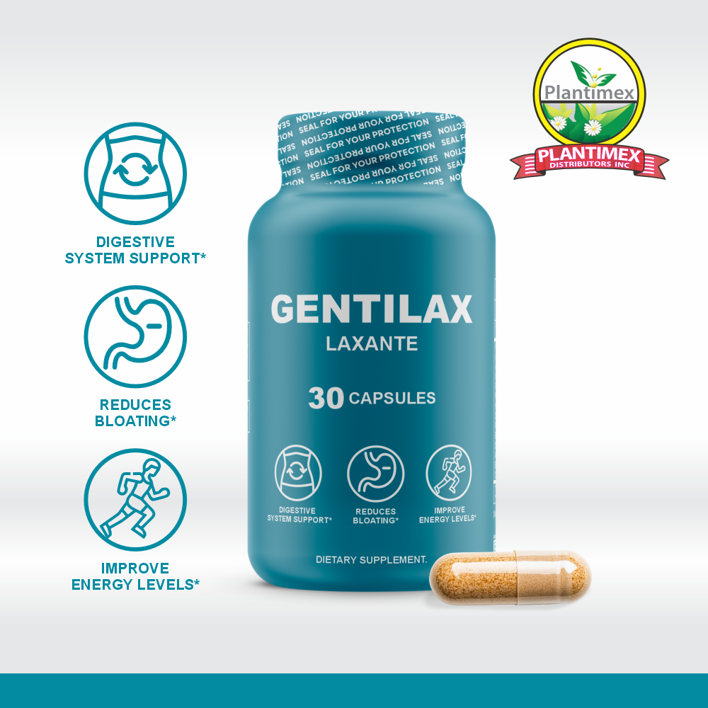 Genti-Lax Laxative - Gentle Digestive Support with 30 Capsules - Reduces Bloating, Improves Energy, and Promotes Regularity - Dietary Supplement