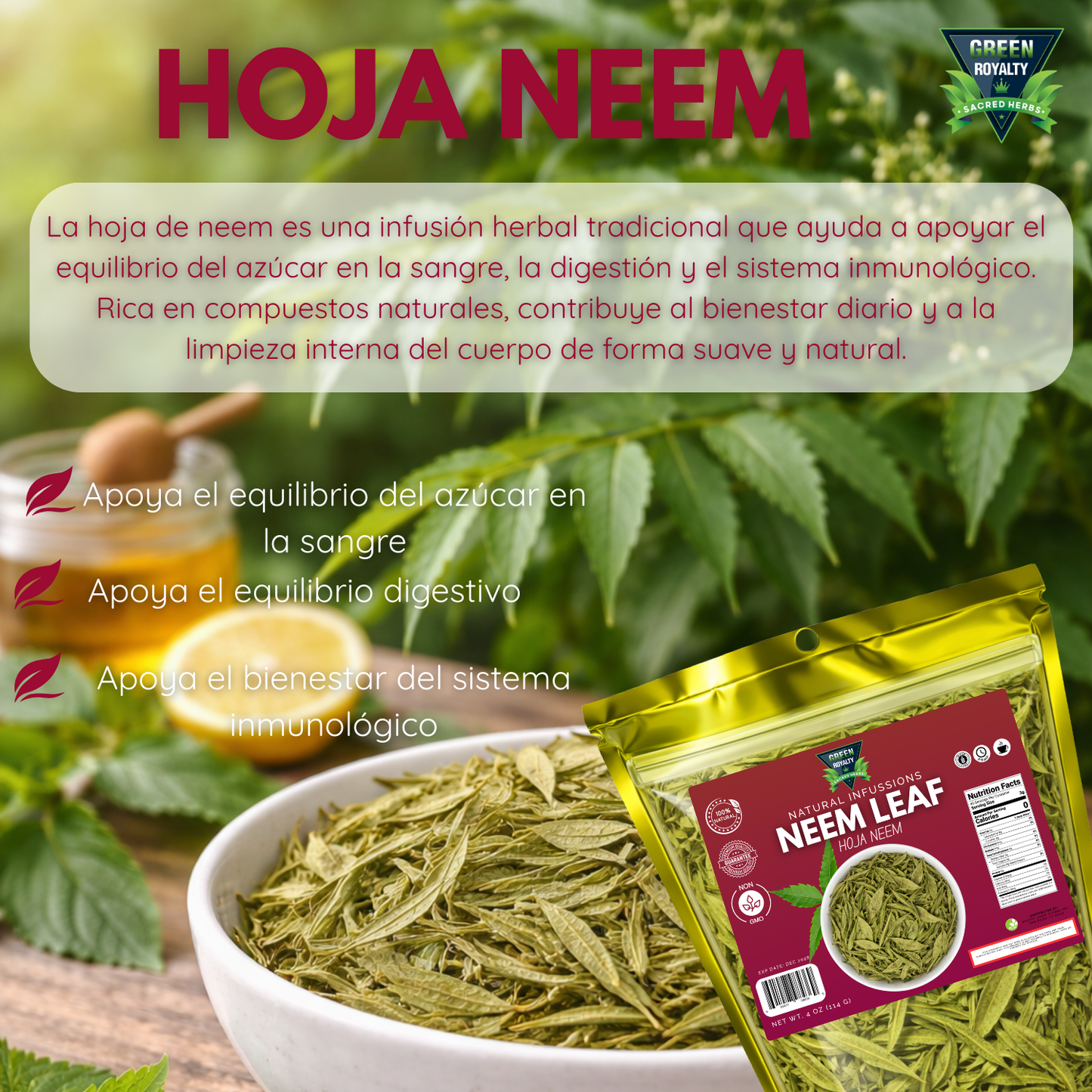Green Royalty- Hoja Neem(4oz)/Neem Leaf