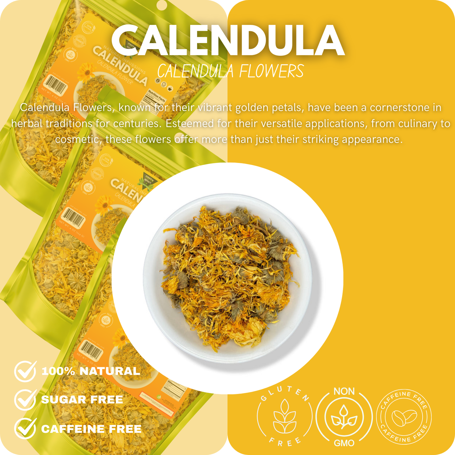 Green Royalty- Calendula(4oz)/Calendula Flowers