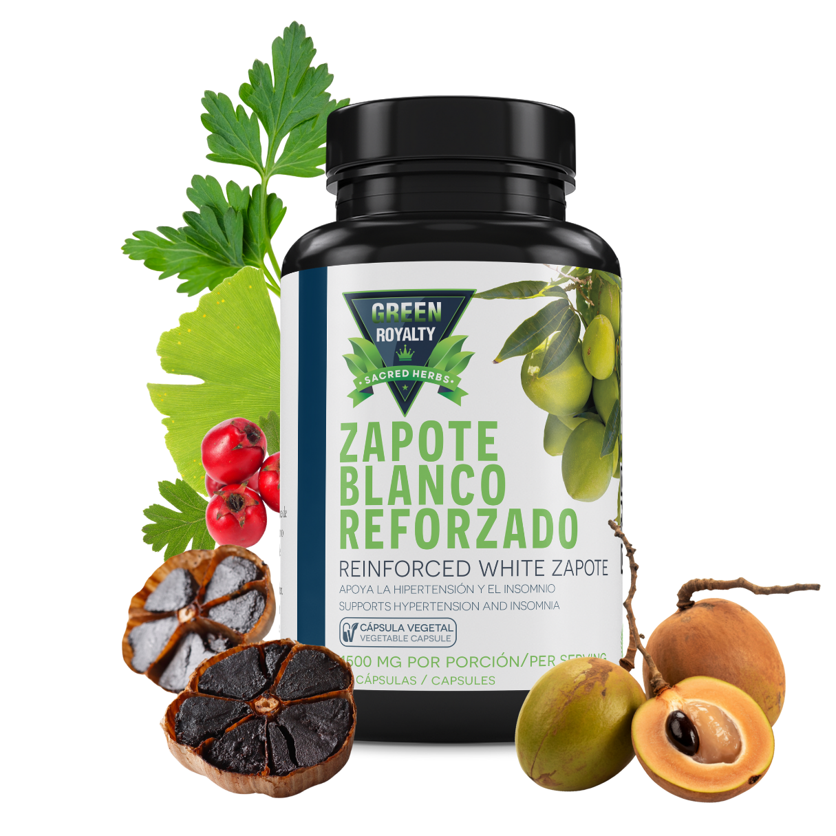 Green Royalty- Zapote Blanco Reforzado 90ct Capsules