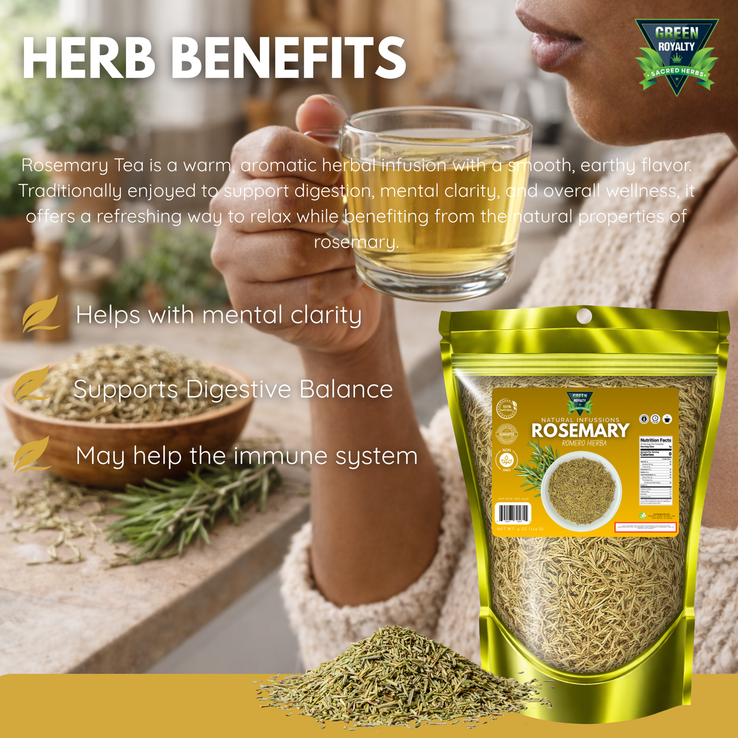 Green Royalty- Romero Hierba(4oz)/Rosemary