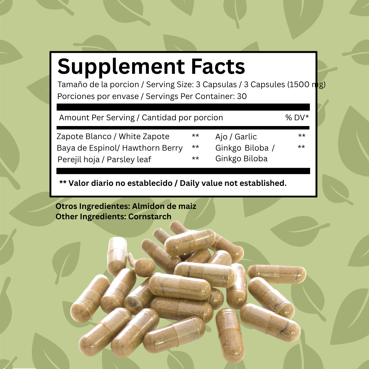 Green Royalty- Zapote Blanco Reforzado 90ct Capsules