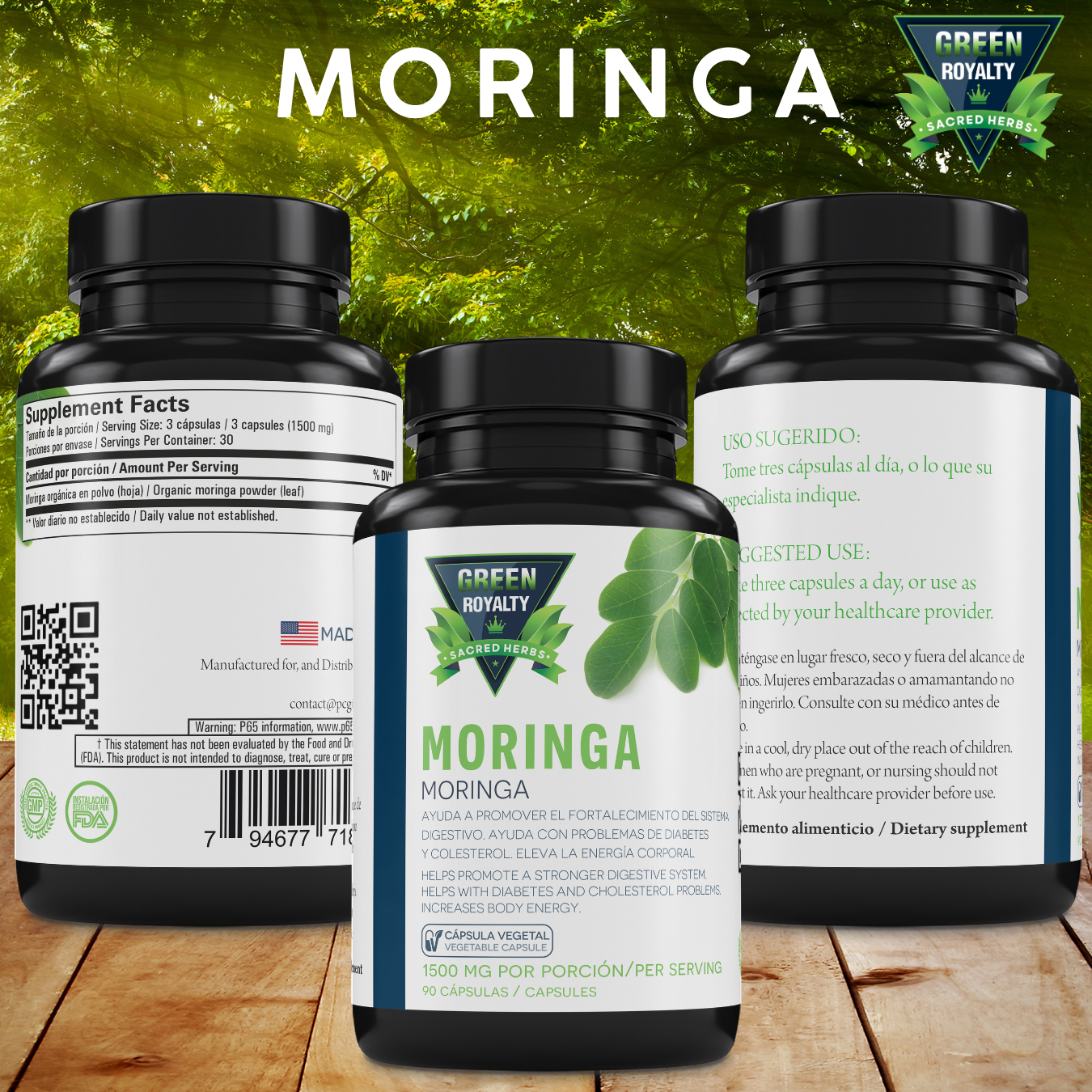 Green Royalty – Moringa Capsules 1500mg(90 CT)