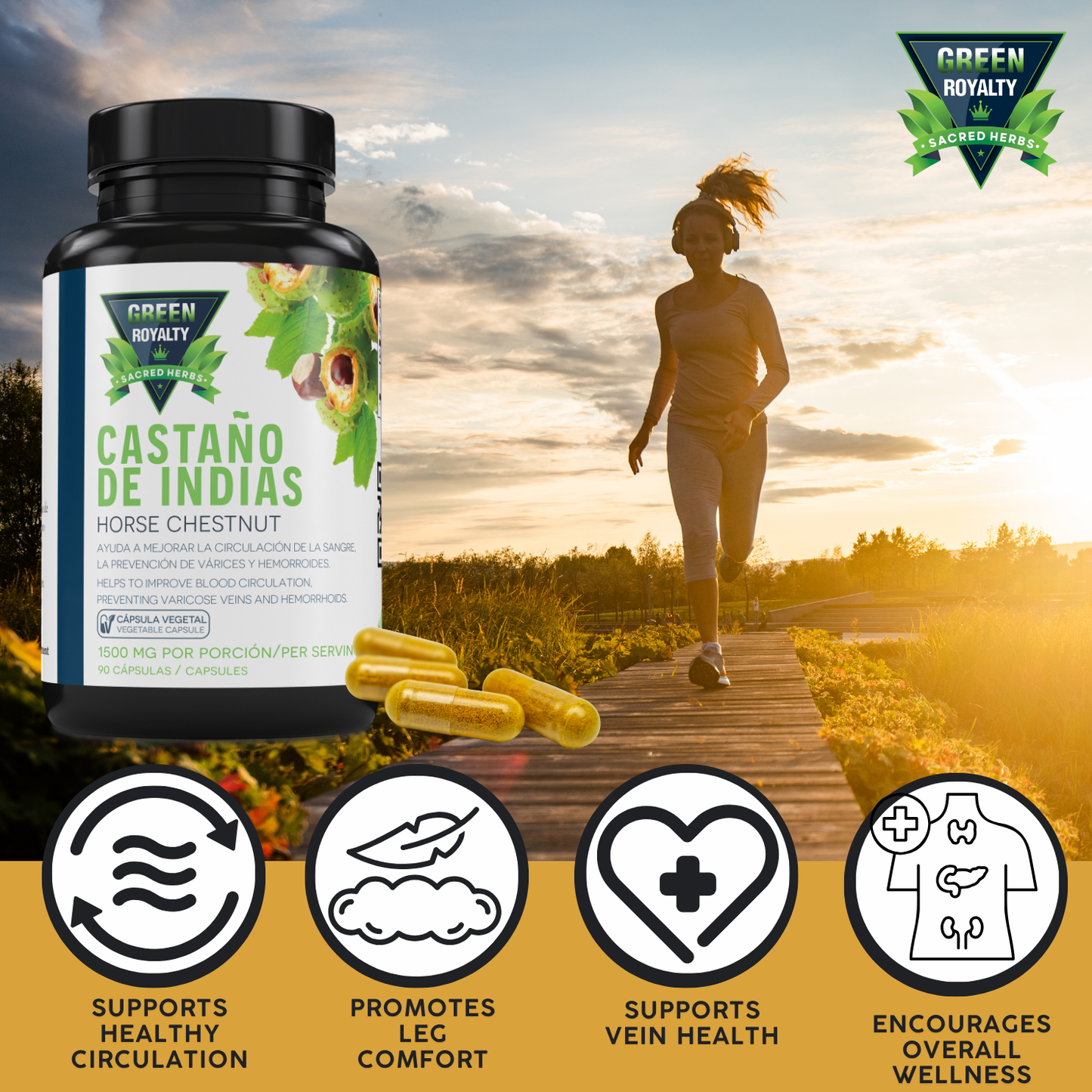 Green Royalty – Horse Chestnut (Castaño de Indias) 1500mg(90ct)