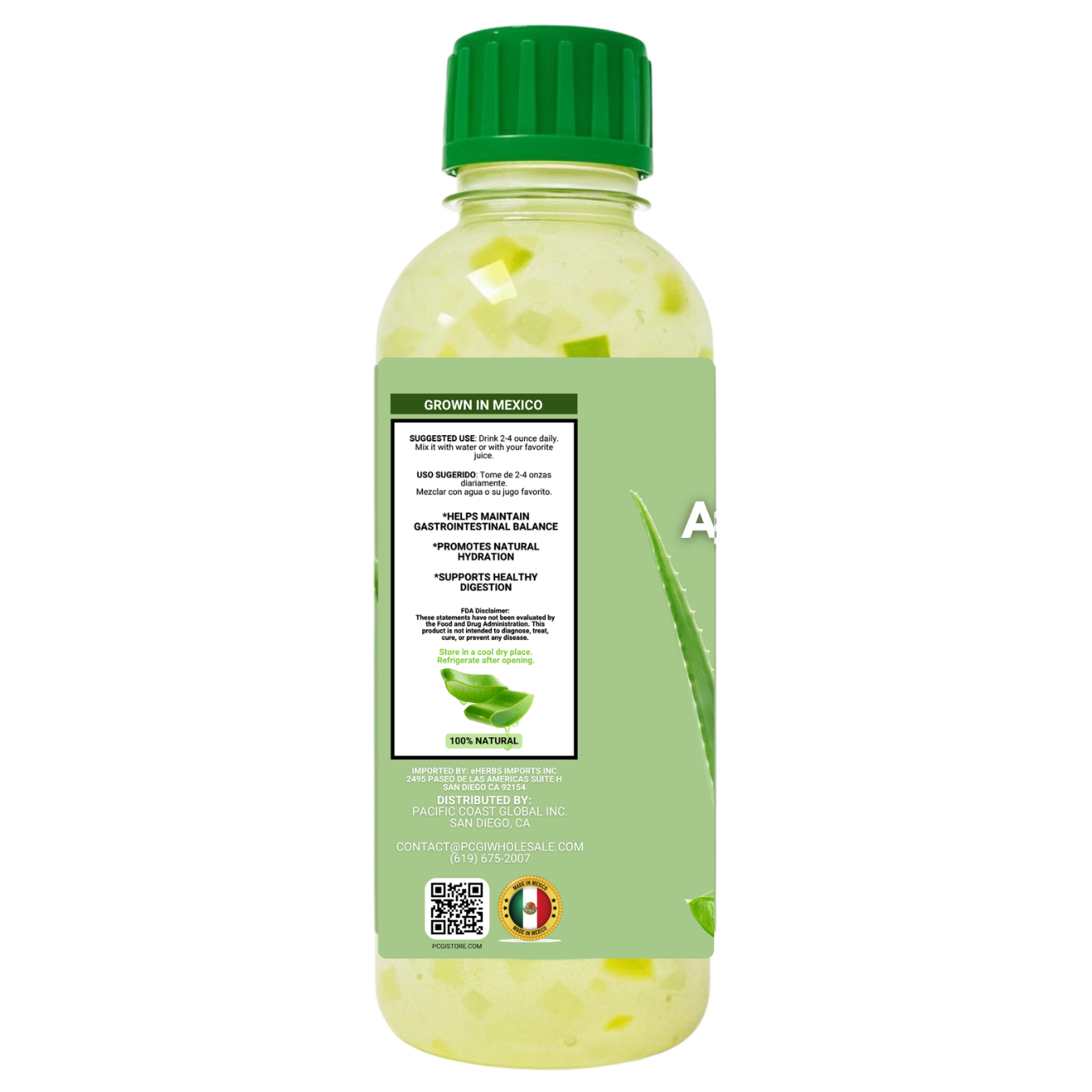 Green Royalty-Aloe Vera Juice w/ chunks 32oz(Jugo de Aloe Vera con trozos)