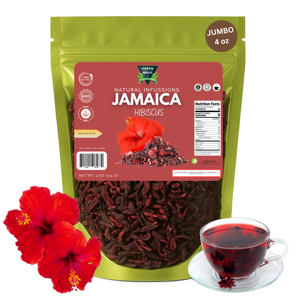 Green Royalty- Flor de Jamaica 4oz (Hibiscus Flower)