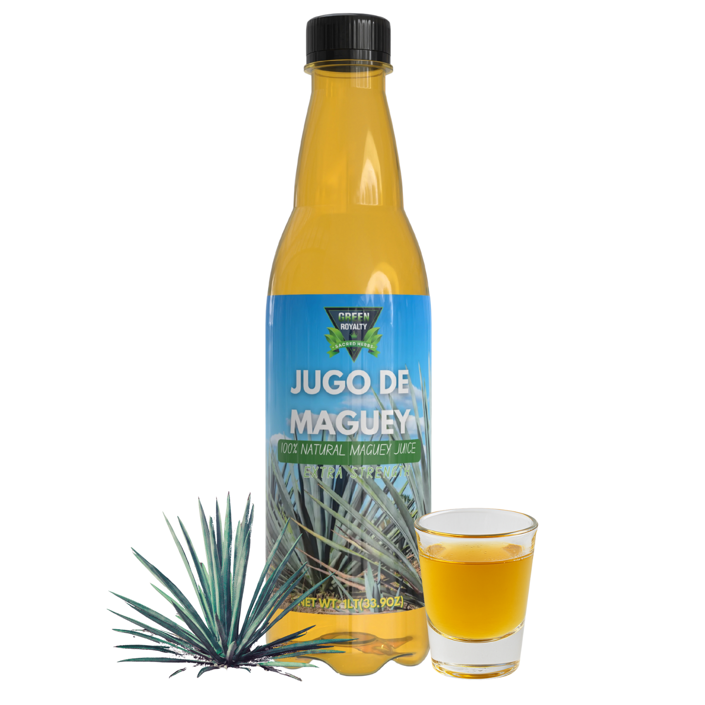 Green Royalty Jugo de Maguey – 100% Natural Maguey Juice, 33.9 fl oz Bottle
