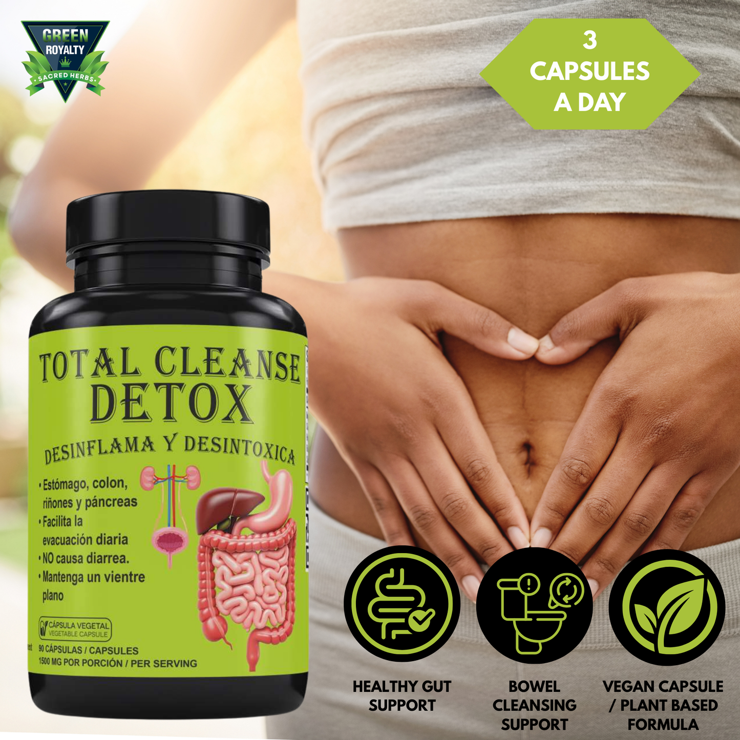 Green Royalty- Total Cleanse Detox(90cap)