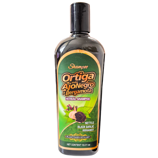 Plantimex- Ajo negro, Ortiga y Bergamota Shampoo (16oz)