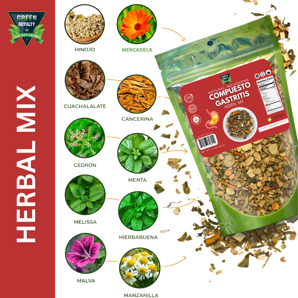 Green Royalty- Compuesto de Gastritis 4oz(114g)-Herbal Mix for Gastritis