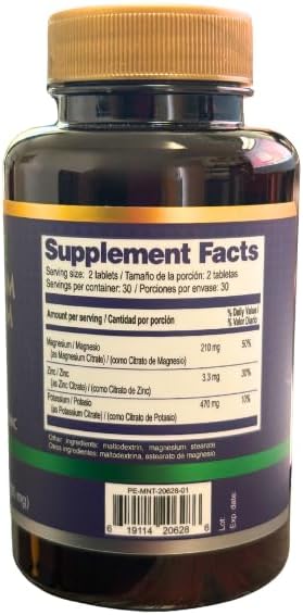 Plantimex- Magnesium Potassium Zinc Citrate (60ct)Capsules