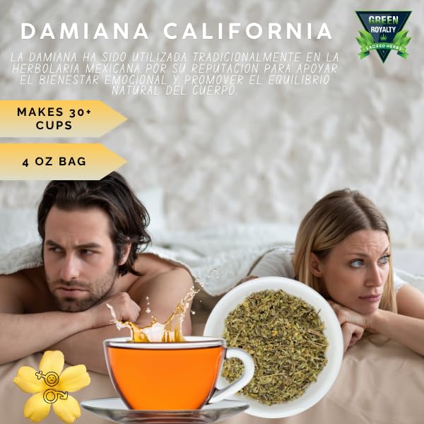 Green Royalty- Damiana Plastic Bag 4oz-Natural Infusions- Loose Herbal Tea