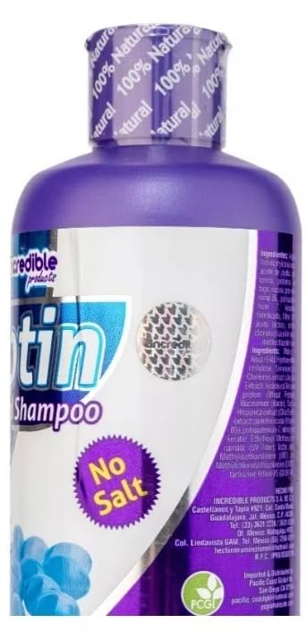 LABS INCREDIBLE Biotina Fortified Shampoo (JUMBO SIZE 32oz). Blueberry Fragrance, with Biotin, Chia, Wheat Germ