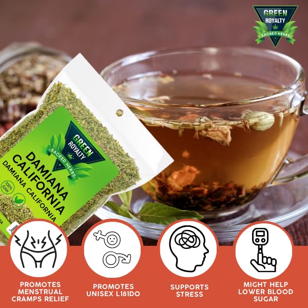 Green Royalty- Damiana Plastic Bag 4oz-Natural Infusions- Loose Herbal Tea