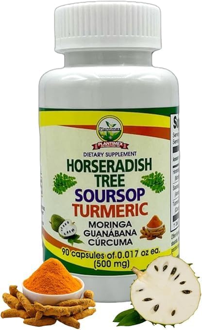 Plantimex- Moringa,Guanabana y Curcuma (3in1) 90ct Capsules