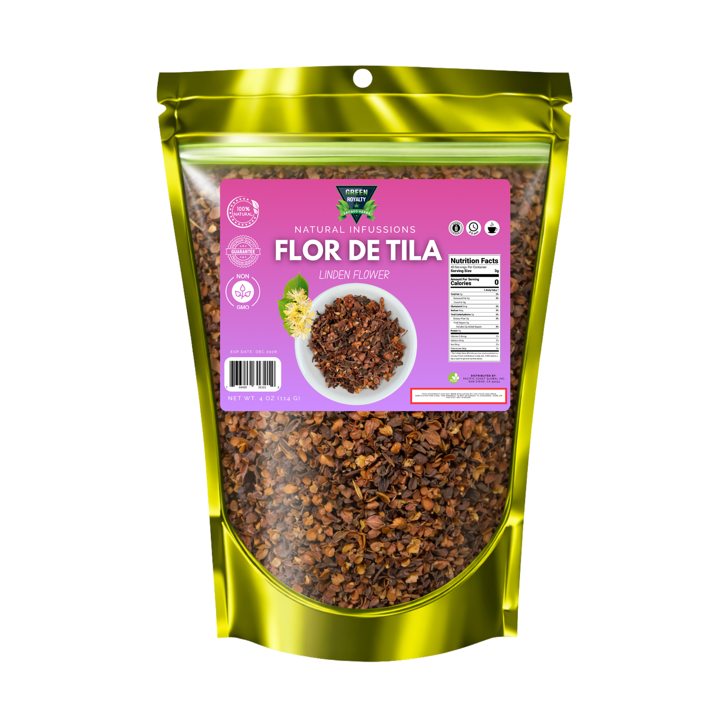 Green Royalty- Linden Flower Herbs (4oz) / Flor de Tila