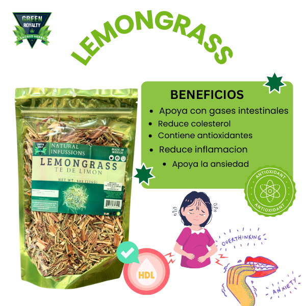 Green Royalty- Hierba de Limon/ Lemon Grass Herbs (4 oz)