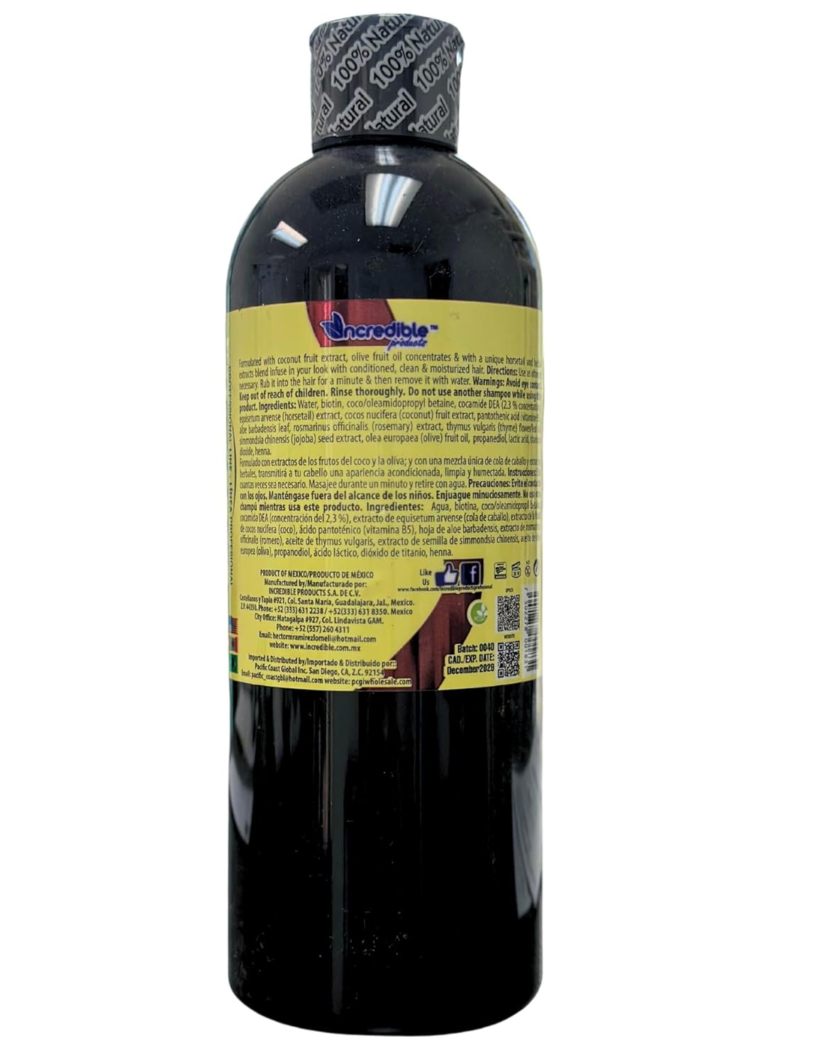 Shampoo Caballada sin sal (950ml) Acelera el crecimiento de tu cabello!