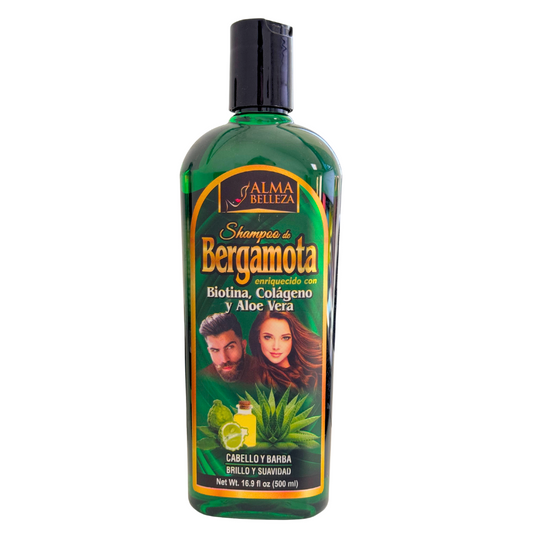 Alma Belleza Bergamot Shampoo with Biotin, Collagen & Aloe Vera – 16.9 fl oz (500 ml)
