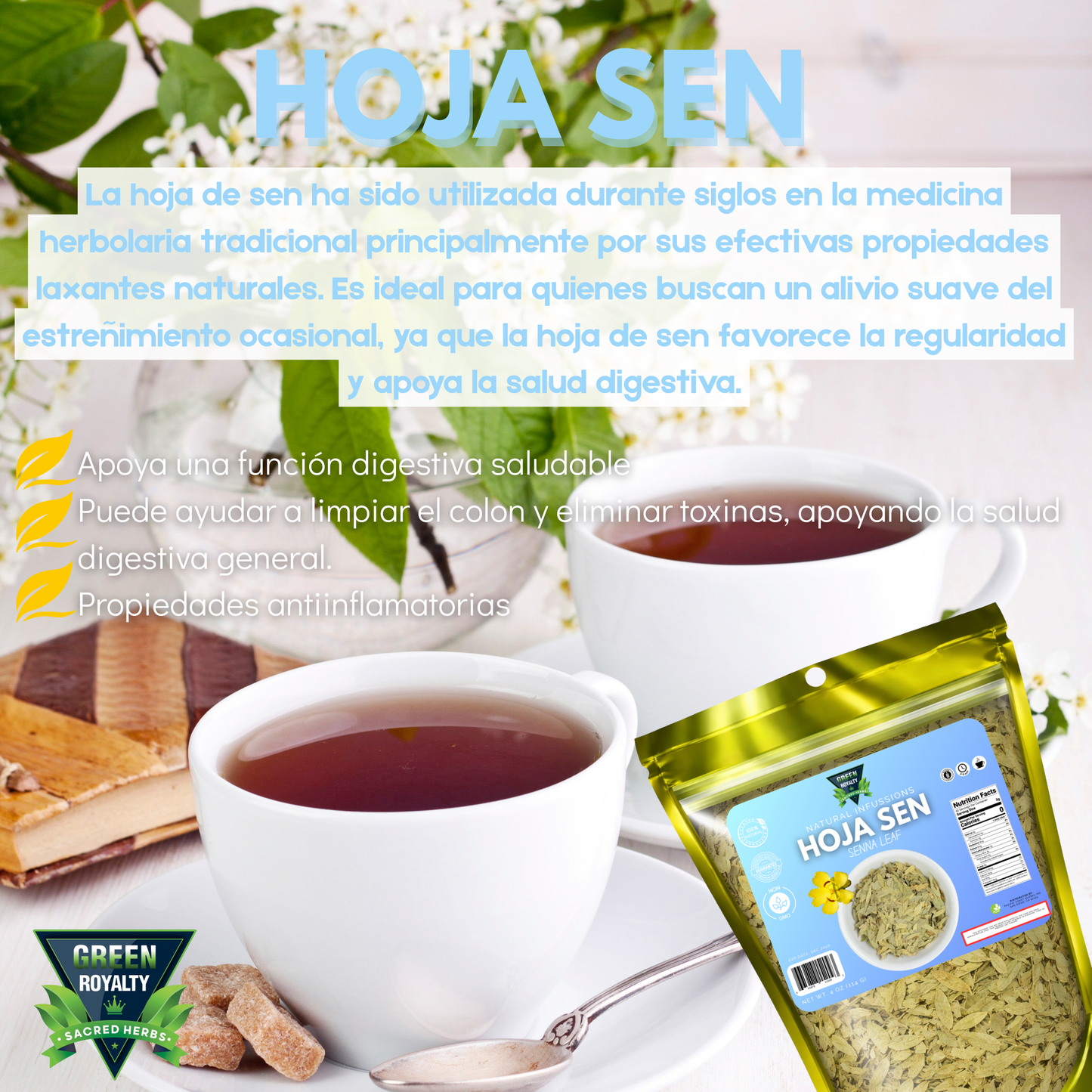 Green Royalty- Hoja Sen(4oz)/Senna Leaf