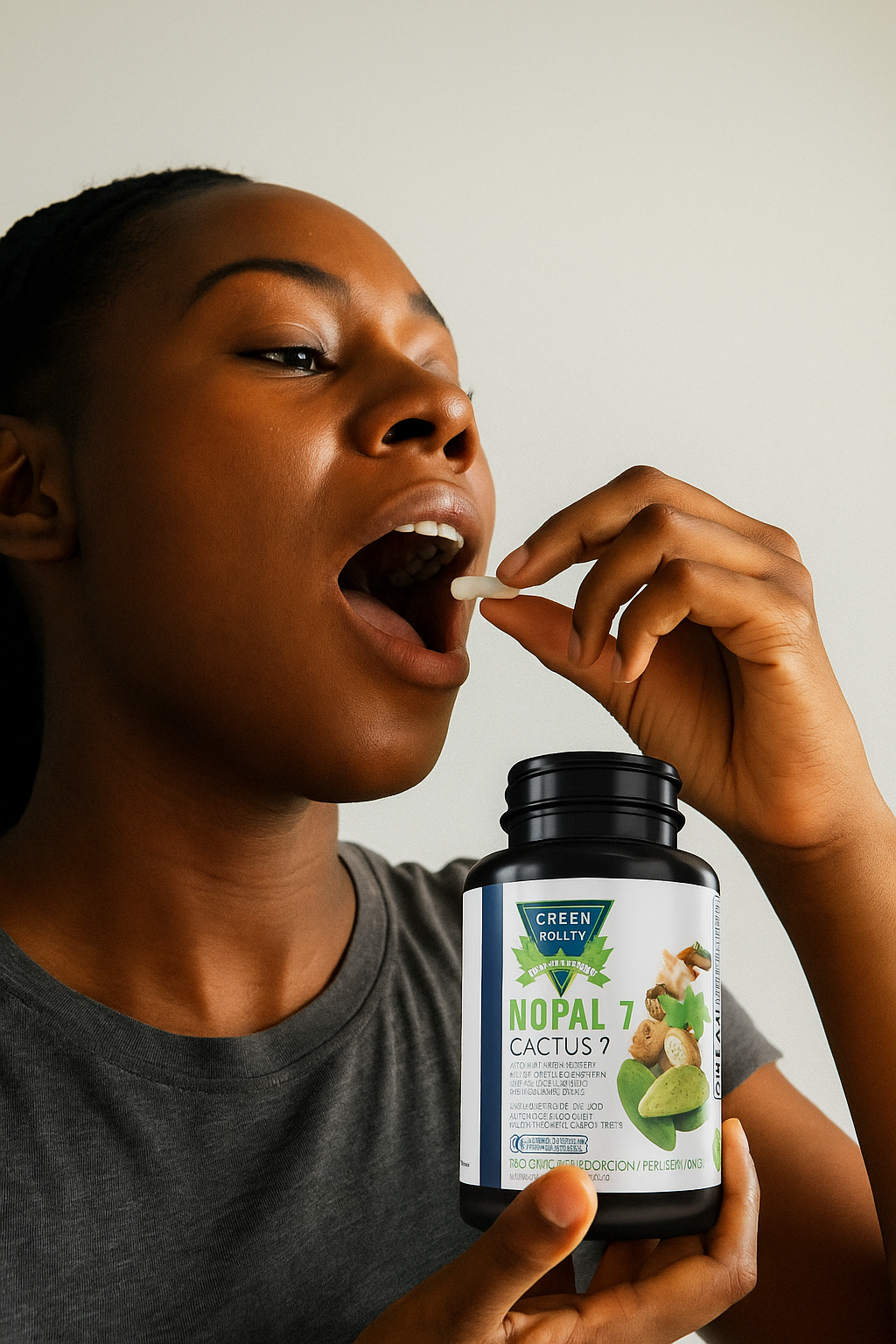 Green Royalty-Nopal 7 Cactus Capsules – Herbal Blend with Aloe Vera, Cinnamon, Black Garlic & More – 1500mg per Serving – 90 Vegetable Capsules – Caffeine-Free