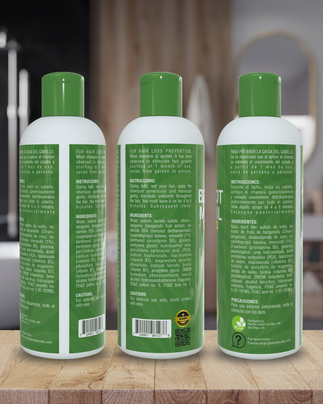Green Royalty Minoxidil Shampoo Set – Bergamot Minoxidil & Keratin Collagen Shampoo, Unisex Hair Care, 2 Pack (32–33.8 fl oz Each)