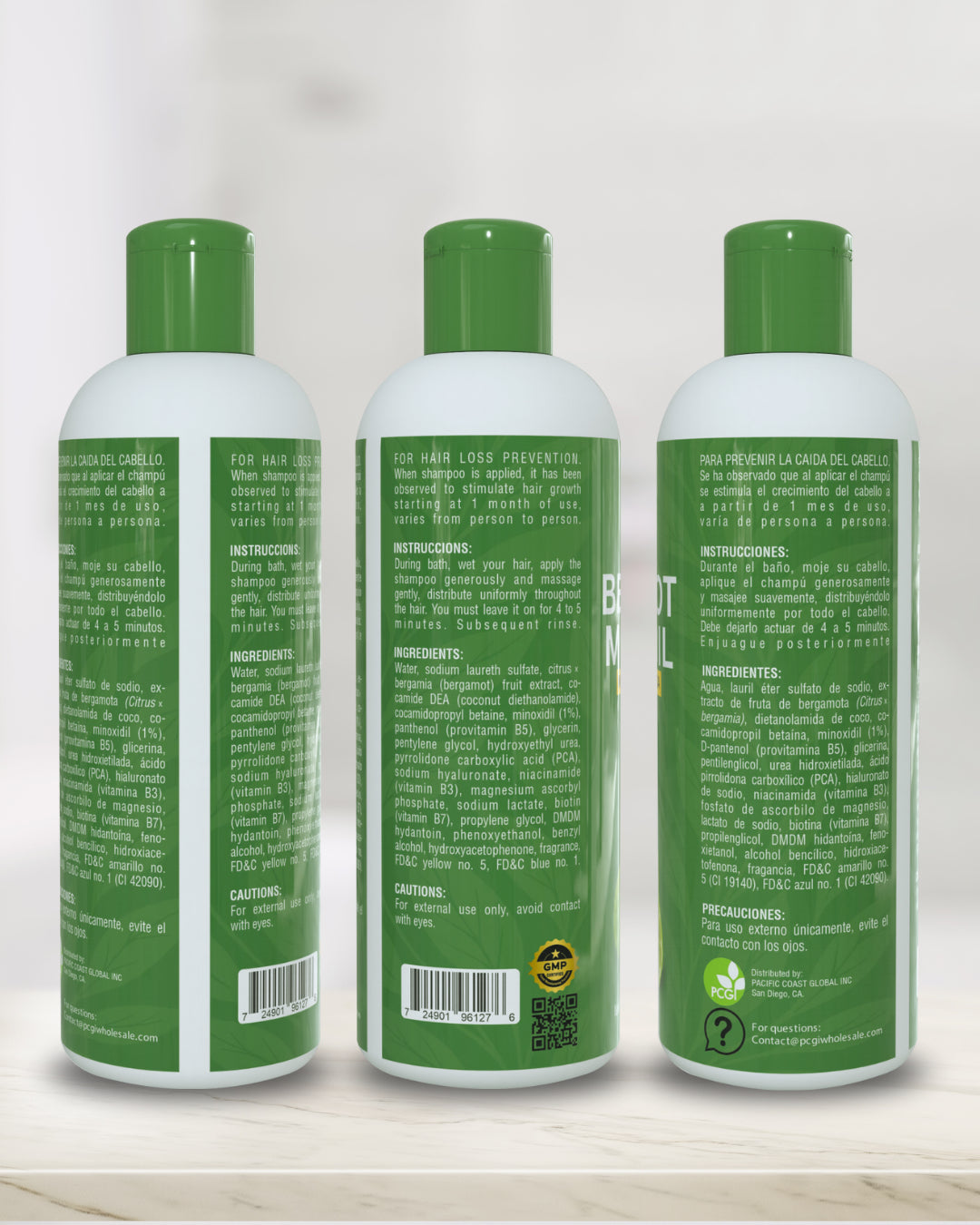 Green Royalty Minoxidil Shampoo Set – Bergamot Minoxidil & Keratin Collagen Shampoo, Unisex Hair Care, 2 Pack (32–33.8 fl oz Each)