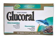 Vida Herbal Glucoral Dietary Supplement - Advanced Joint Support Tablets with Glucosamine, Collagen, Coral Calcium, and Vitamin C